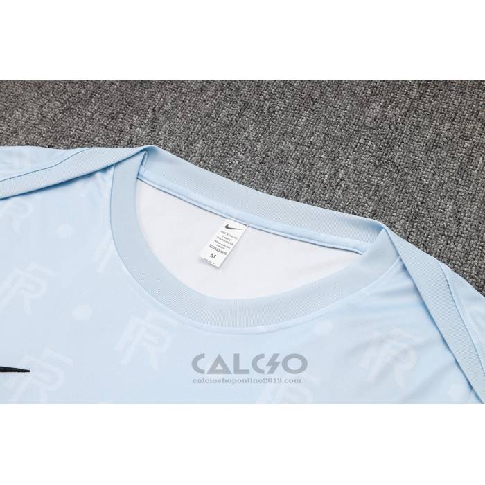 Tuta da Track Francia Manica Corta 2024-2025 Blu Claro - Pantaloncini